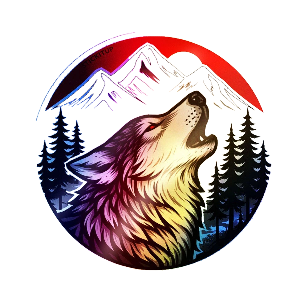 Night Wolf Holographic Stickers